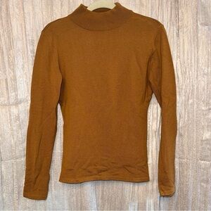 ESCADA Mock Turtleneck Wool Top Back Darts Sweater